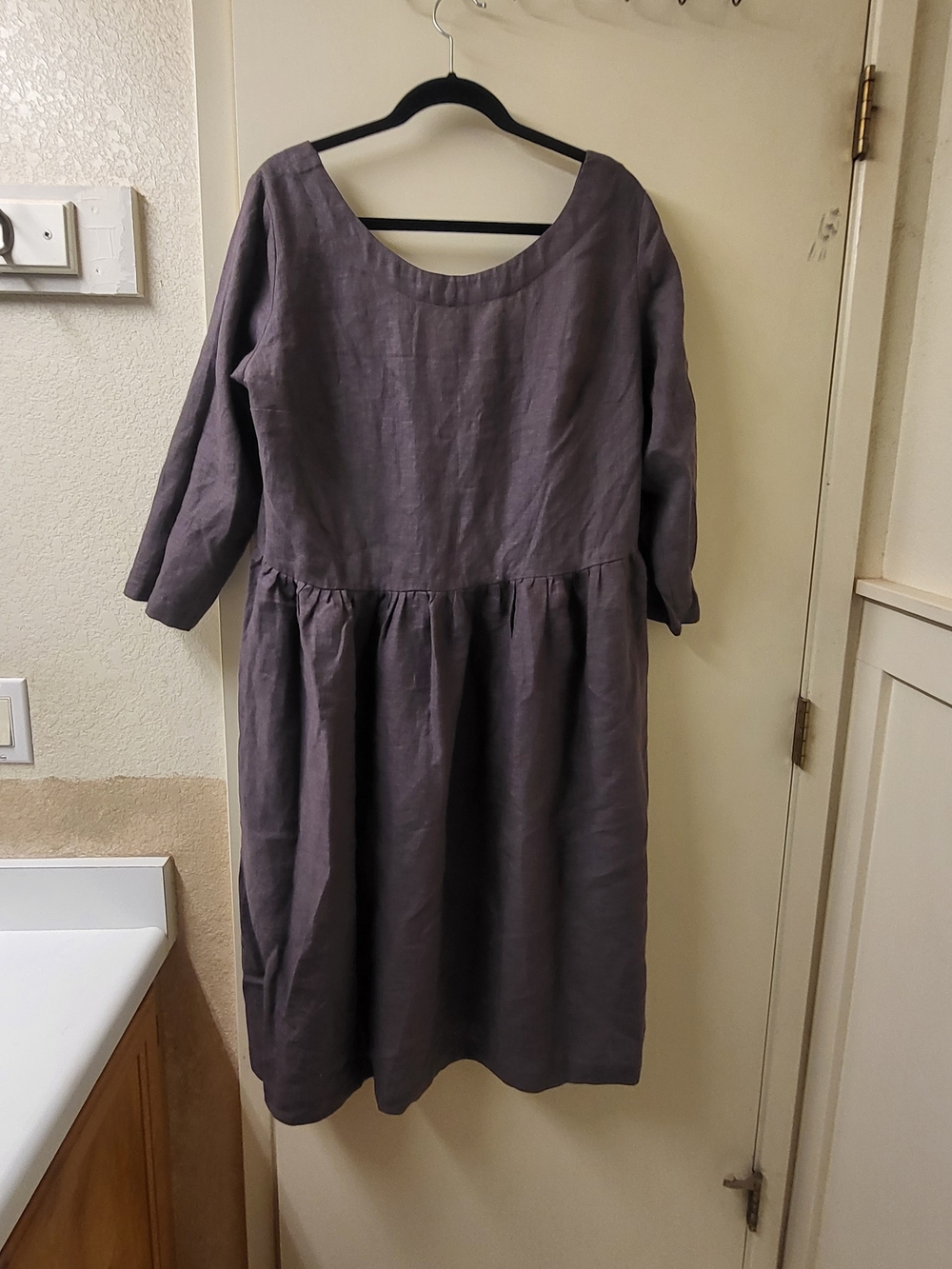 NWOT Linen Midi Dress in Dusty Purple, XL